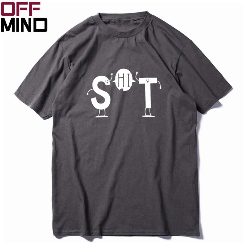 

OFF MIND 100% cotton summer loose funny men Tshirt casual short sleeve men tshirt cool o-neck t-shirt men tee shirts FU0121