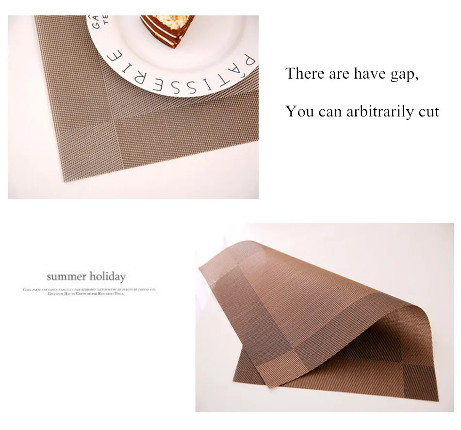 Plastic PVC Dining Table Mat Heat Insulation Non-Slip Simple Placemats Disc Pads Bowl Tableware Pad Coaster Kitchen Accessories (5)