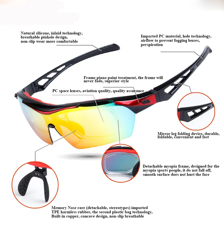 10 цветов, 1 комплект, 5 линз, поляризованные линзы, HD, мужские спортивные солнцезащитные очки, поляризационные, подходят для кемпинга, пеших прогулок, очки для велоспорта, рыбалки