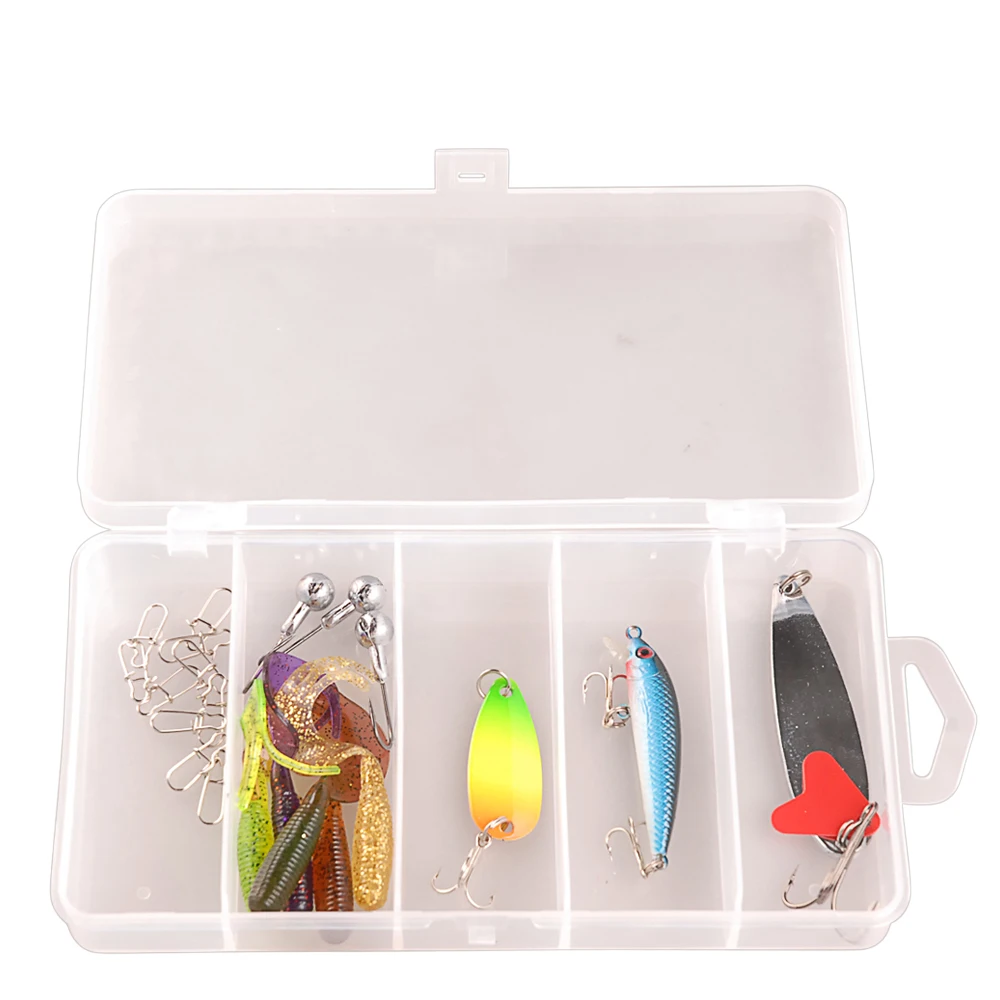 Smart Fishing Set 1.98m Casting Fishing Rod Combo Baitcasting Reel 100m Nylon Line Lure Fishing Box Spoon Bait Fishing Hook Pin