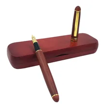 One Set Fountain Pen with Case From Nature Wood with Storage Box 0.5 mm Iraurita Nib Ink Pen Set Office Supplies Joy Corner golfers pen set with clock