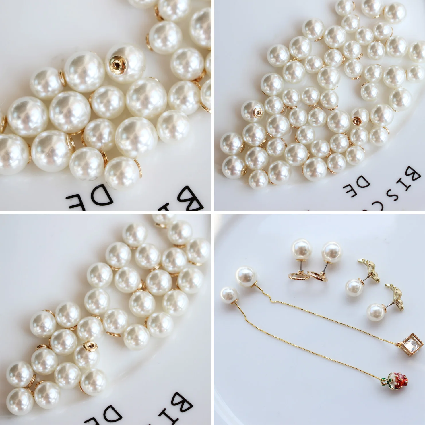 Gold Silver Venetian Pearl Stud Earrings Stoppers Earnuts Beads For Jewelry Making Adults Diy Beads Necklace Brooch Materials Jewelry Findings