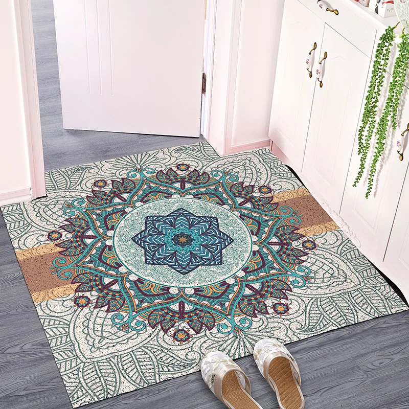 

European style Entrance hall carpet PVC wire loop mat Impression mandala Door mat Living room floor mat bathroom non-slip rug