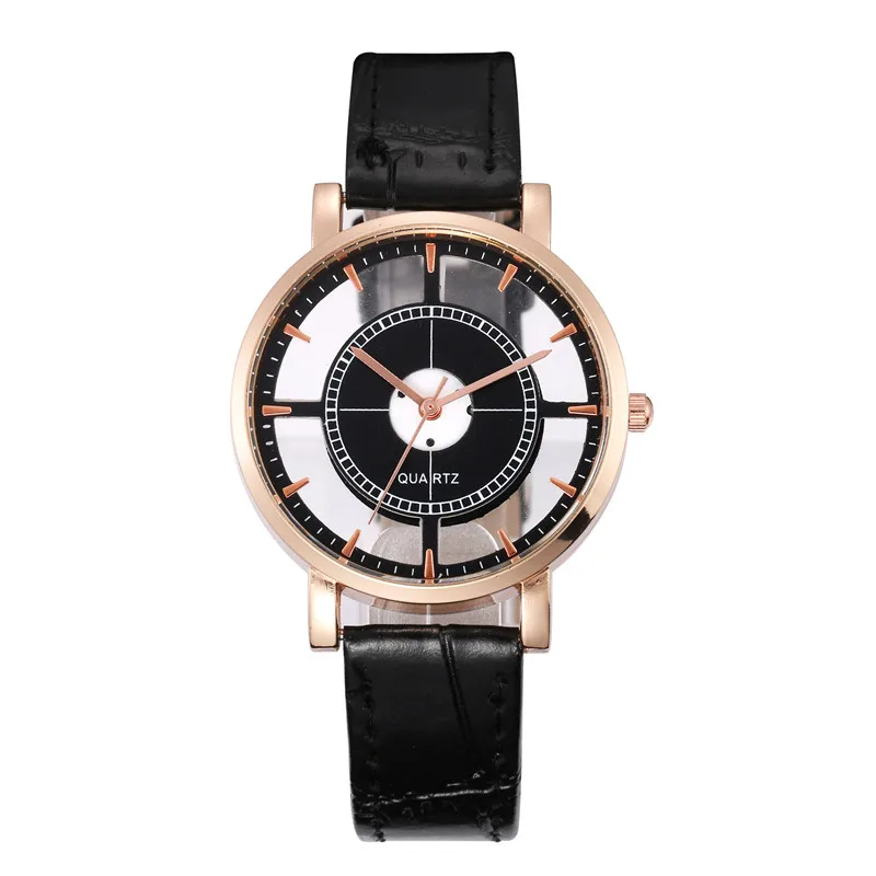 

New Watch Men Business Fashion Skeleton Engraving Hollow Reloj Hombre Dress Wristwatch Leather Band Women Clock Relojes Mujer