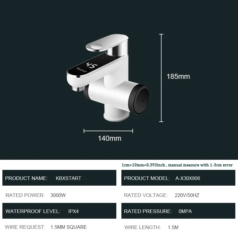 Kbxstart ванная комната Calentador De Agua Электрический Мгновенный водонагреватель кран 220 В Banheiro Электрический кран с температурой Led Show