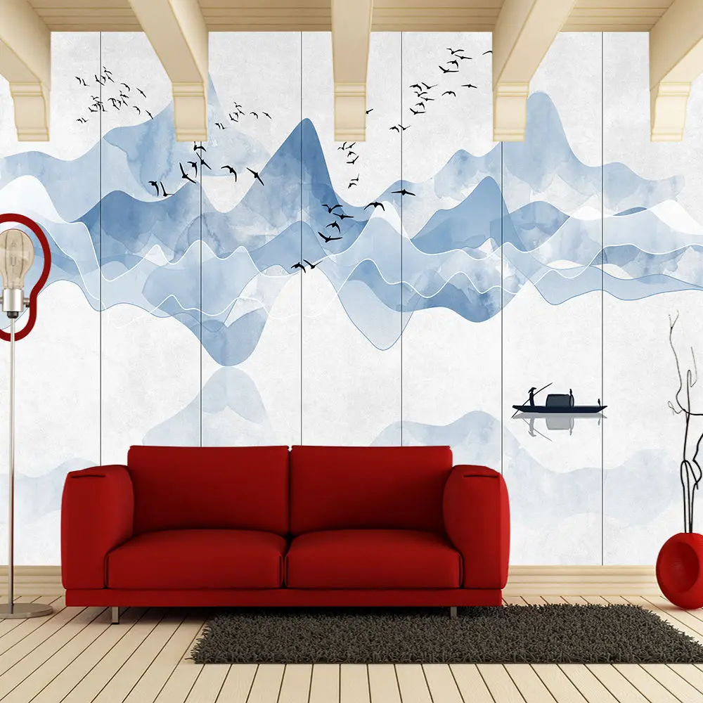 Custom wallpaper murals landscape landscape painting abstract TV background wall - high-grade waterproof material Custom wallpaper murals landscape landscape painting abstract TV background wall - high-grade waterproof material