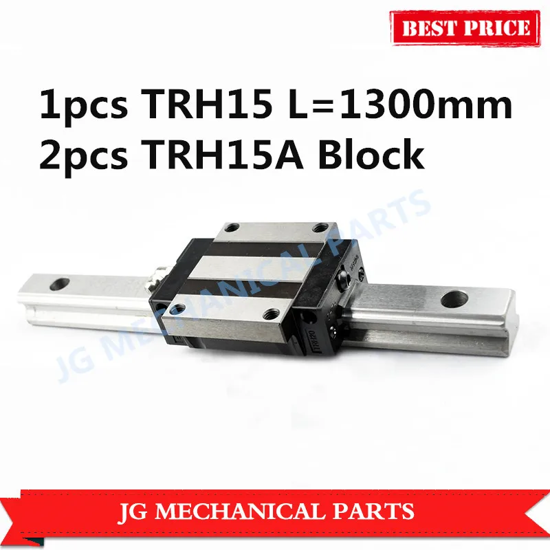 High quality 15mm Linear guide rail set:1pcs TRH15 L=1300mm linear motion guide with 2pcs TRH15A linear bearing block for CNC High quality 15mm Linear guide rail set:1pcs TRH15 L=1300mm linear motion guide with 2pcs TRH15A linear bearing block for CNC