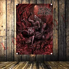 Большая татуировка рок \ тяжелый металл музыкальный плакат ретро флаг баннер гобелен Бар Кафе вечерние музыкальный фестиваль фон Декор ткань