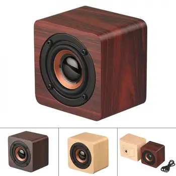 

Q1 3W Wooden Mini Full-range Wireless 4.2 Bluetooth Speaker with 10M Connection Distance for Smartphone / PC