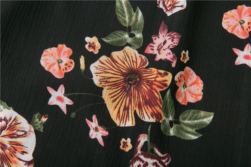 BONGOR LUSS Autumn Floral Print Deep V Neck Chiffon Dress Three Quarter Butterfly Sleeves Sexy Women Party Dresses Mini Dress (13)