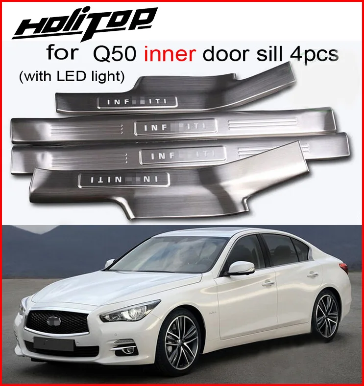 

for INFINITI Q50 thicken door sill/ scuff plate 2014 2015 2016 2017+, 4pcs or 8pcs, longer lifespan,better qualtiy,anti-scratch