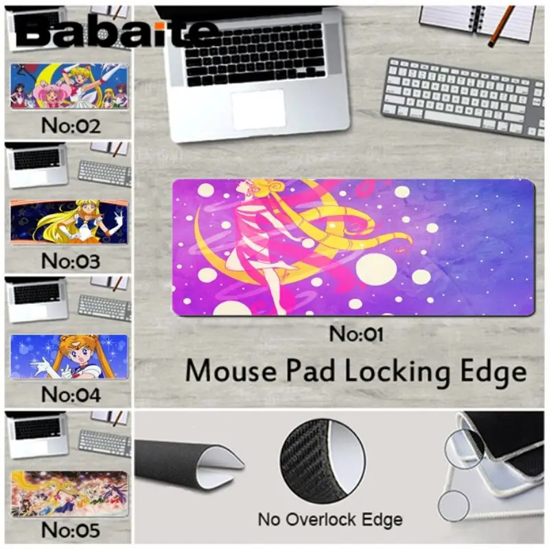 

Babaite sailor moon girl Customized laptop Gaming mouse pad Comfort Mouse Mat rubber Gaming Mousepad