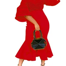 Женское красное платье для рождественской вечеринки, сексуальное Сетчатое полупрозрачное платье, облегающее платье-русалка, платье миди с рыбьим хвостом, элегантное вечернее платье для свидания