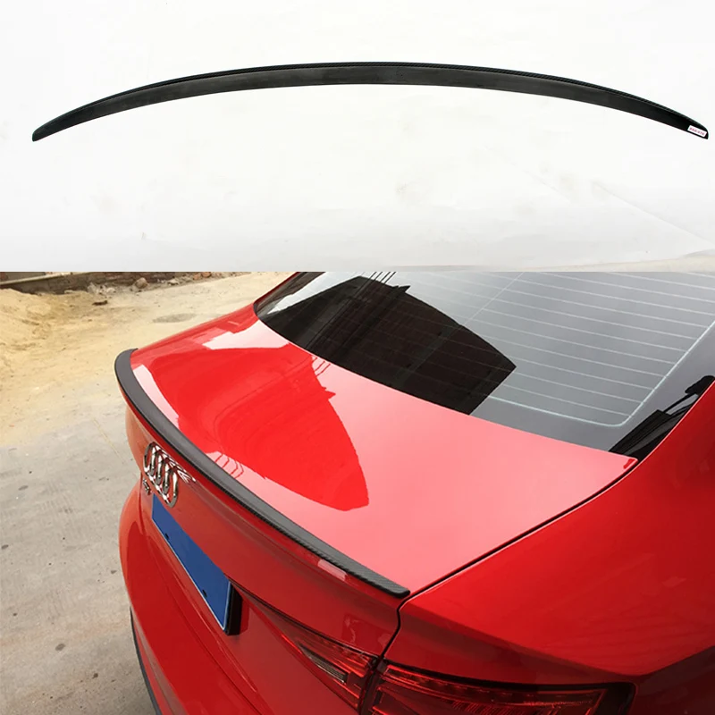 A3 S3 Style Carbon Fiber Car Body kit Rear Trunk lip spoiler Wing for