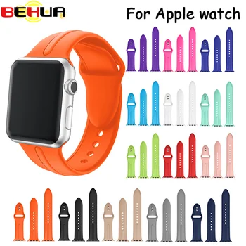 

Watchbands 42mm 38mm S L size Silicone Colorful wrist band for Apple Watch Strap band Flexible Sports Bracelet Series 3pcs / lot
