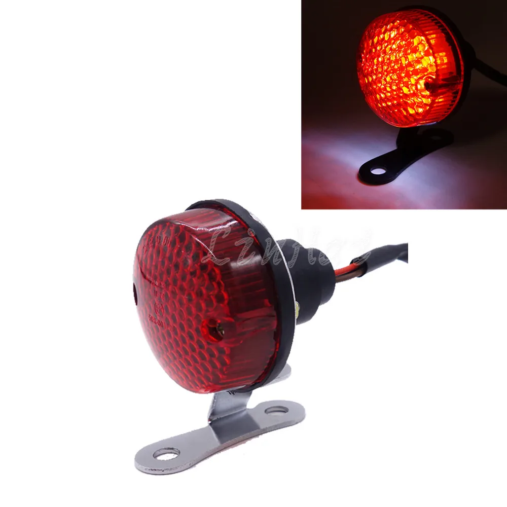 12v Motorcycle Bike Chrome Led Vintage Tail Brake Rear Running Light