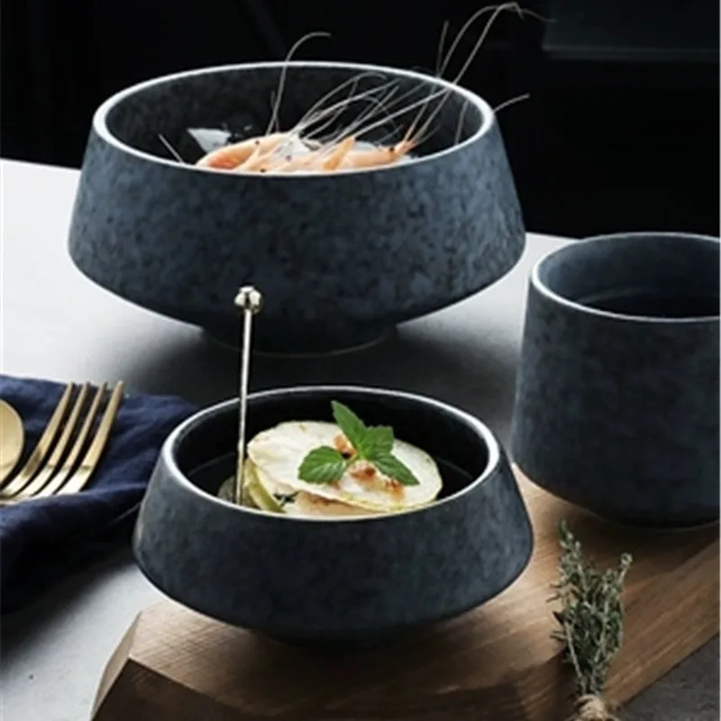 NIMITIME керамическая миска для супа, лапши, соуса, супа, ласточки, чашка, неправильный салат, Высокая ножка, обеденная миска