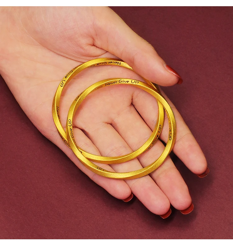 24K Pure Gold Bracelet Real 999 Solid Gold Bangle Upscale Beautiful