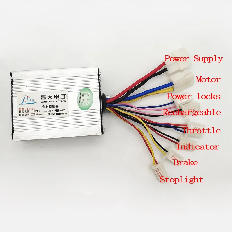 

500W 24V36V48V DC Motor Brushed Controller Escooters Controller Ebike Brush Controller Electric Tricycle Accessories