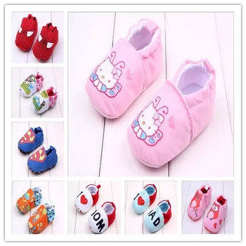 

2015 New Hot Sale Cotton Baby Shoes First Walker Very Soft Infants Newborn Boys Girls Lovely Crib Shoes
