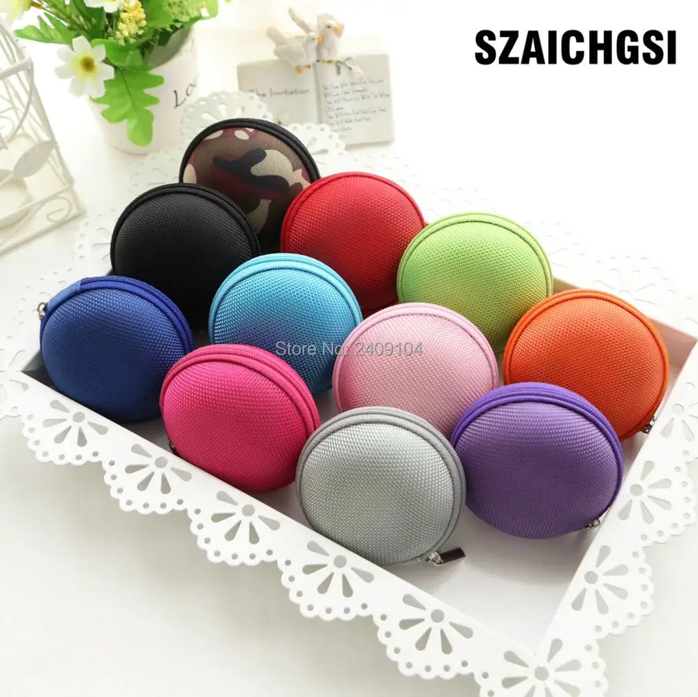 

SZAICHGSI colorful Pocket Carrying Case Earphone Headphone SD Card Bag Holder Storage color wholesale 100pcs/lot