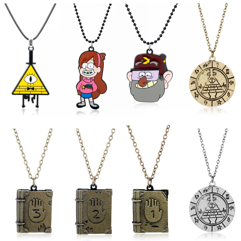 Gravity Falls Necklace Cartoon Jewelry Figure Toy Mabel Pines Stanley Pines Necklaces&Pendants Beads Chain Choker Women Men Gift