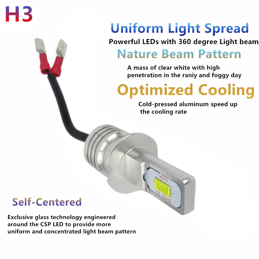 Conduziu a Lâmpada de Luz de Nevoeiro do Carro do Caminhão do Automóvel Conduz a Lâmpada de Luz Wljh Veículo V-24 v Nenhum Erro Canbus h3 do Automóvel Nevoeiro Que Running Diurna 2x dc 12 4 Automóveis e motos