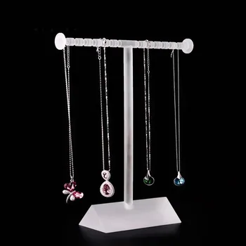 

Frosted Acrylic T shape Chain Display Holder Necklace Display Stand Pendant Display Stand Elegant Bracelets Holder