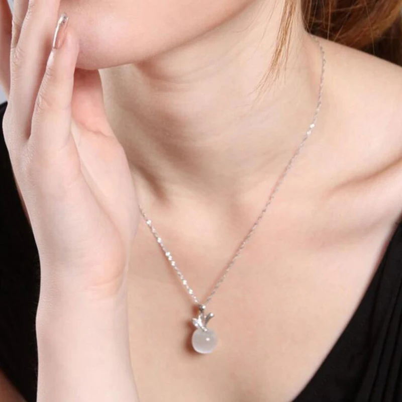 Sinya Apple, дизайнерское ожерелье с подвесками для женщин, девушек, влюбленных, 18 дюймов, цепочка в коробке из стерлингового серебра 925 пробы, хризоберил