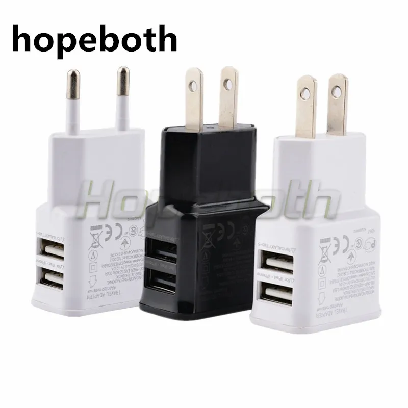 Универсальное настенное зарядное устройство с 2 USB портами и вилкой Стандарта 2A