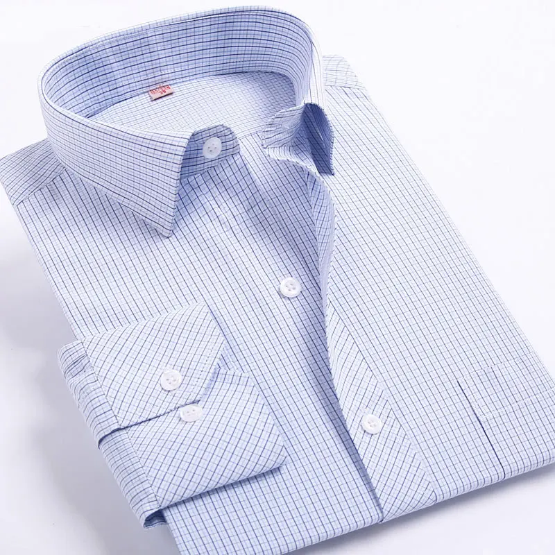 Мужские деловые повседневные рубашки с длинными рукавами классические мужские рубашки в полоску - Цвет: 2114