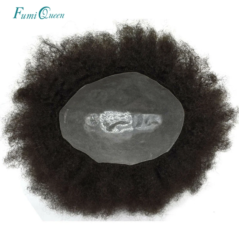 Online Shop Ali Fumiqueen Hair Afro Kinky Curly Toupee Thin Skin