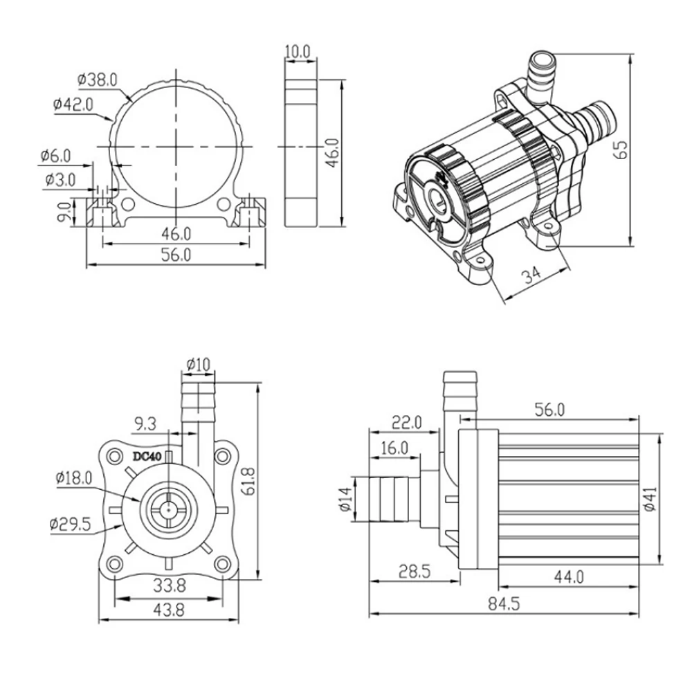 Бесщеточный DC 12 V Водяной насос 420L/H 7 M магнитный привод центробежные погружные водяной насос для cpu охлаждения долгий срок службы