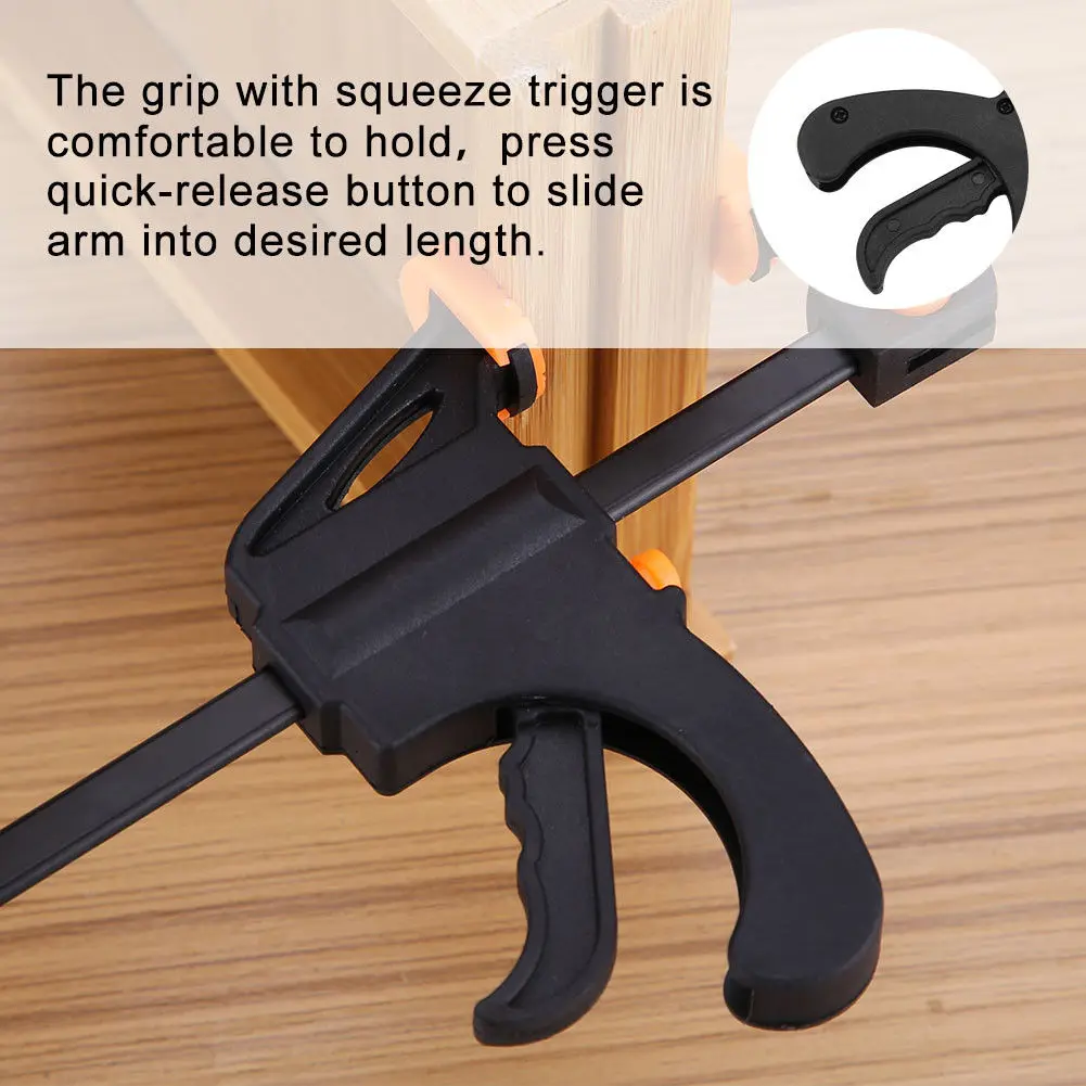 

6 Inch Wood Working Bar F Shape Clamp Grip Ratchet Release Squeeze DIY Hand Tool CLH@8