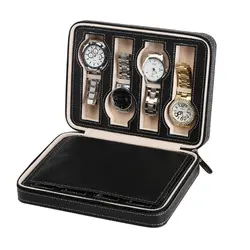 Стильные часы с экраном новый 2019 коробка роскошные 2-8 сетки часы Коробка Чехол портативный ювелирные изделия из искусственной кожи часы