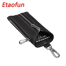 Etaofun, винтажный кошелек для ключей из натуральной кожи, женский брелок, чехлы на молнии, чехол для ключей, сумка для мужчин, ключница, органайзер для ключей