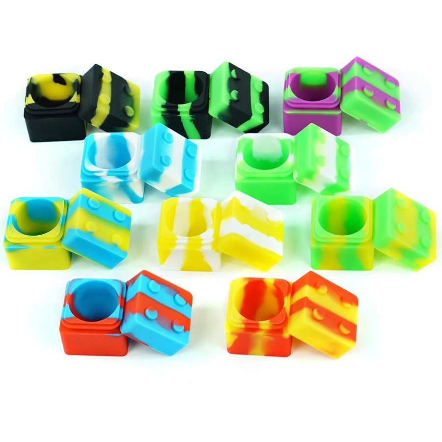 

10pcs FDA approved Silicone Container Jars Dab Box Reusable for Concentrate Wax eGo Electronic Cigarette Multi purpose