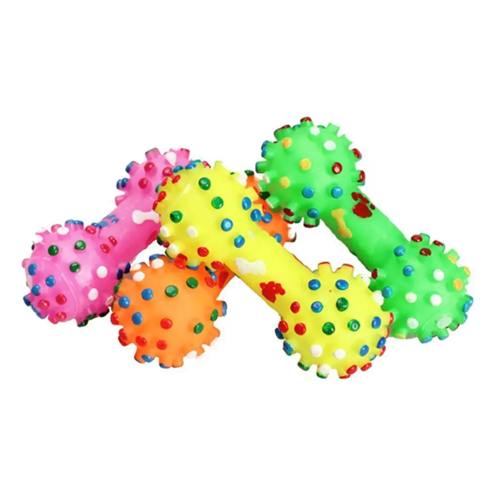 New Arrival Dog Bone Shaped Chewing Training Toy Colorful Dotted
