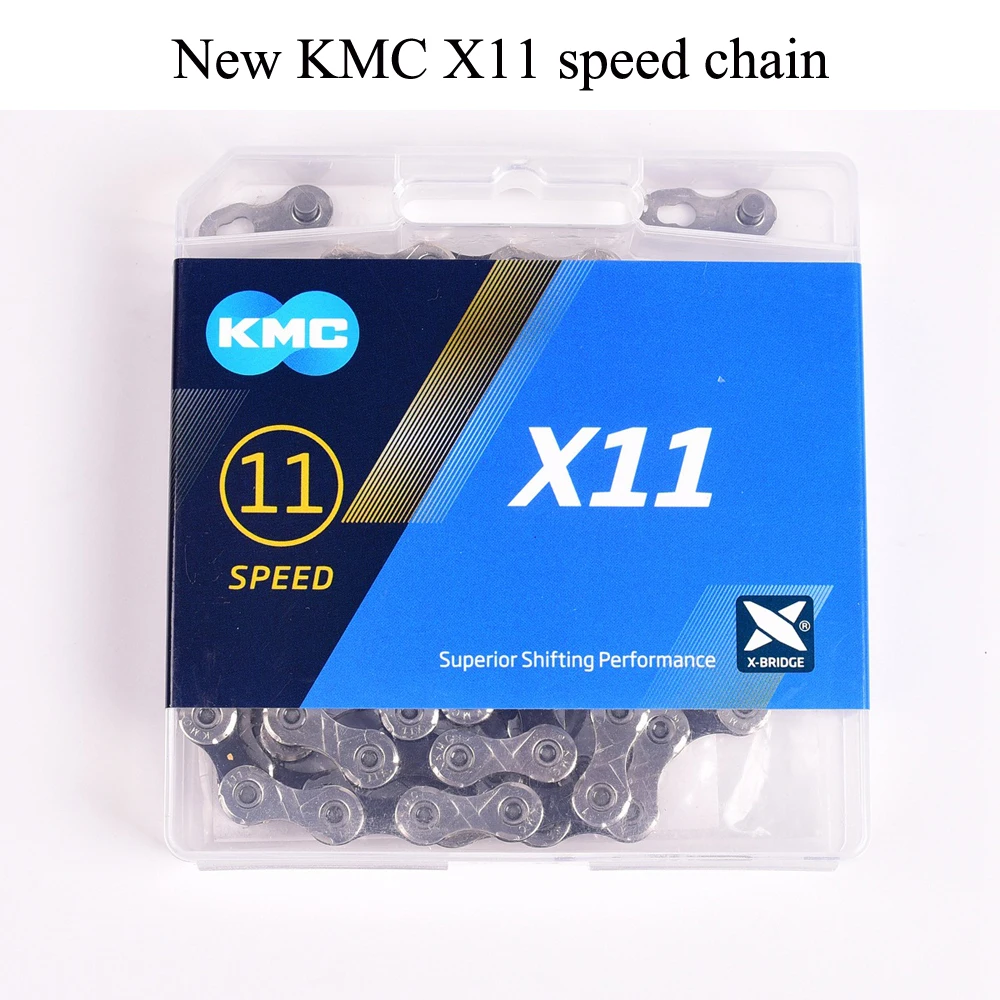 Cheap KMC X11 bicycle chain 11 speed 118 links with quick link ultralight 256g MTB mountain bike chain road 11 variable boxed 5