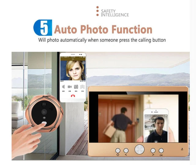 720P WiFi Wireless Digital Peephole Door Viewer 5\ 720P WiFi Wireless Digital Peephole Door Viewer 5\
