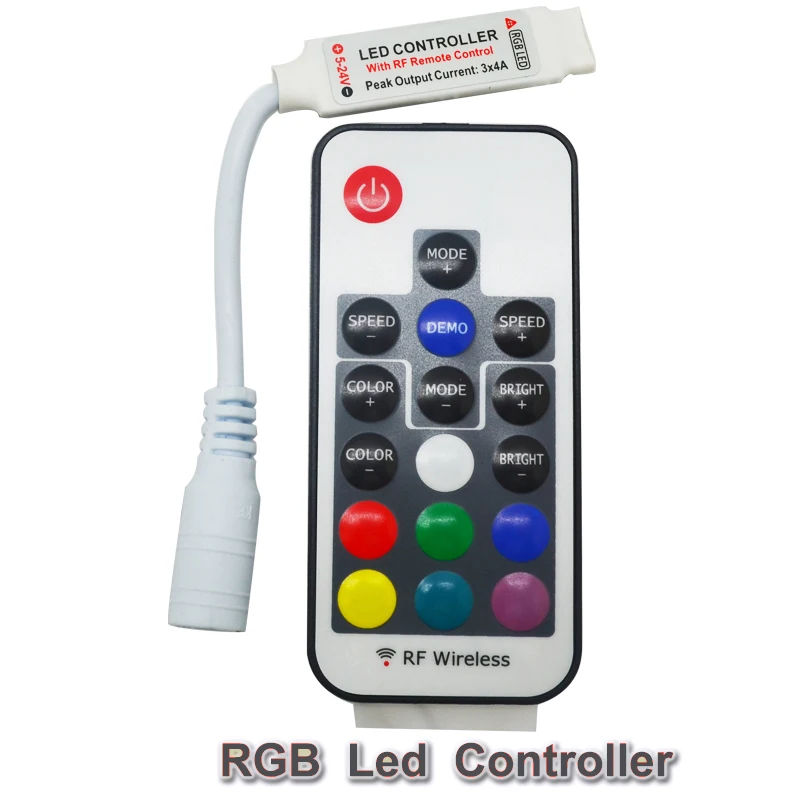

DHL 100pcs DC12v 24v 3 channel 6a rf wireless mini rgb led remote controller to control led strip smd 5050