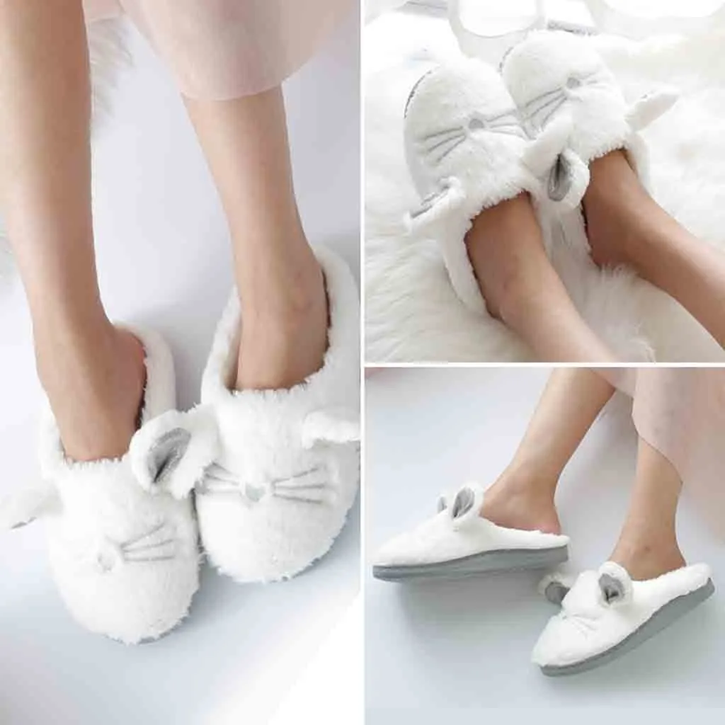 Женская обувь; коллекция года; зимняя женская обувь; милые белые Тапочки с котом; зимняя домашняя обувь; женская обувь на плоской подошве; Zapatillas Con Platafor
