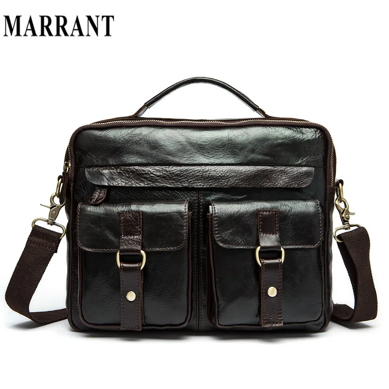 Genuine Leather Men Bag Crazy Horse Leather Men's Handbags Casual Business Laptop Shoulder Bags Briefcase Messenger bag 2016 NEW