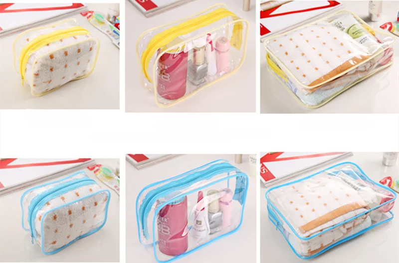 RUPUTIN 3 шт./компл. прозрачный водонепроницаемый женский косметический набор для макияжа сумка ПВХ органайзер для путешествий сумка на молнии косметичка для ванной комнаты сумки для мытья