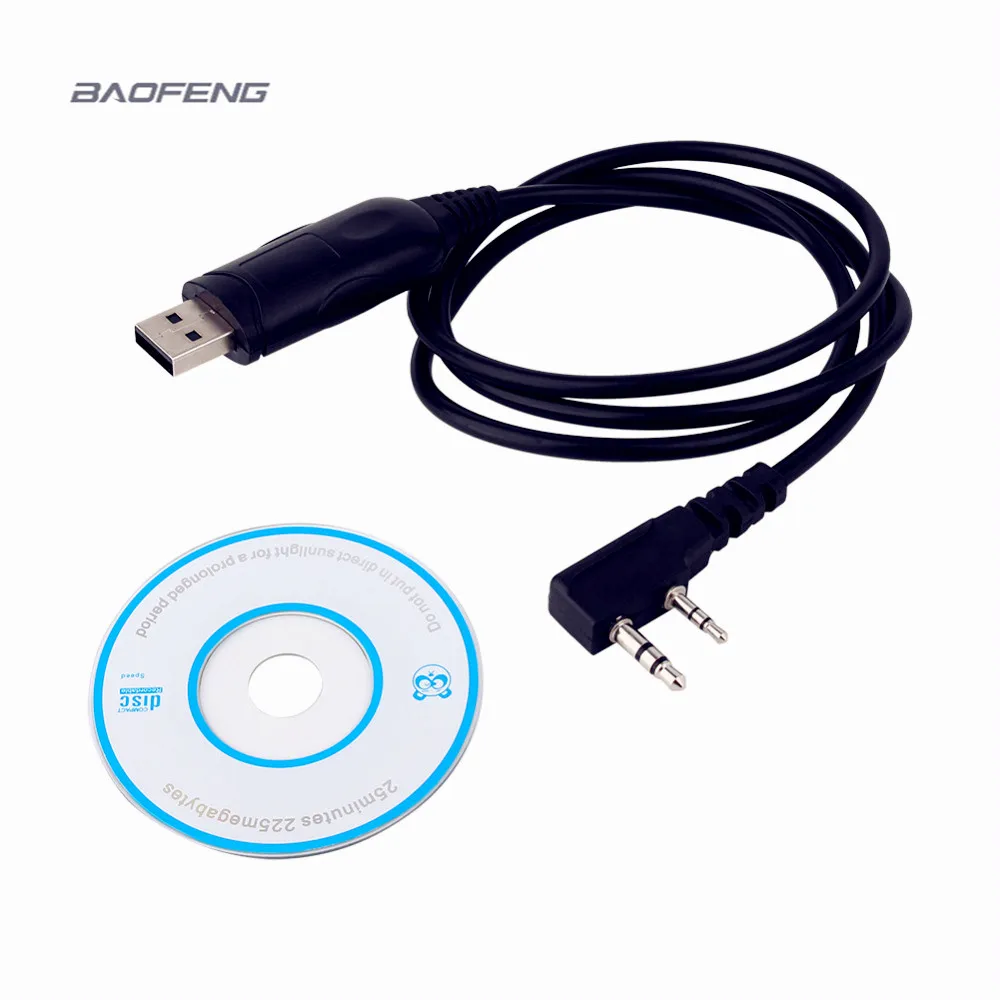 

USB Programming Cable With CD Drive For Baofeng UV-5R 888S For Kenwood USB 2 Pins Radio Walkie Talkie Accessories USB2.0