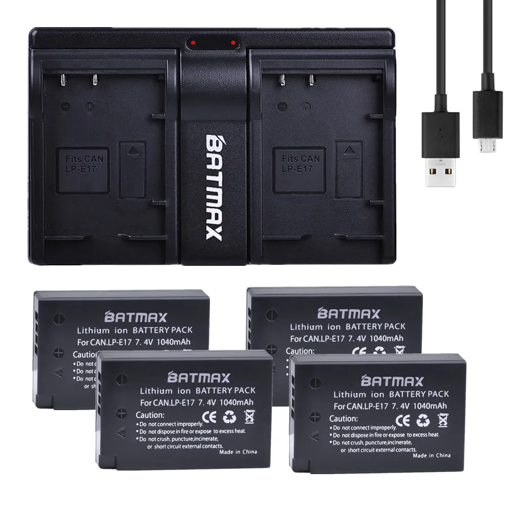 Batmax LP-E17 LP E17 LPE17 Батарея+ USB Dual Зарядное устройство для цифровой однообъективной зеркальной камеры Canon EOS M3 M5 M6 750D 760D T6i T6s 800D 8000D поцелуй X8i