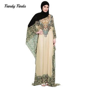

Fandy Finds Women Muslim Robe Middle East Ramadan Praying Abaya Saudi Aribia Print Flower Lady Long Dress Gown