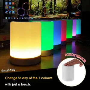 Image 4 - Draagbare Draadloze Bluetooth Speaker Mini Speler Touch Pat Licht Kleurrijke Led Nachtlampje Nachtkastje Lamp Voor Beter Slaapt