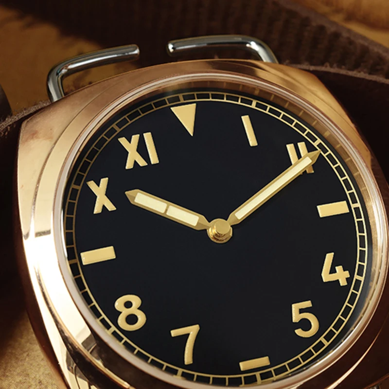 San Martin, новинка 00448, бронзовые часы, автоматическое платье, повседневные наручные часы, сапфировое стекло, натуральная кожа, ремешок, бронзовая Пряжка для мужчин