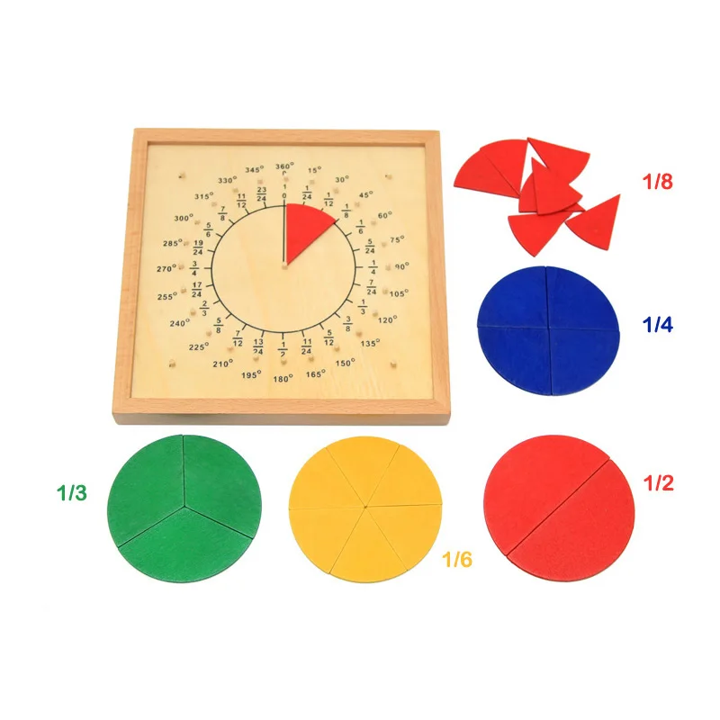 Математика Монтессори фракции доска Монтессори Обучающие деревянные игрушки для детей дошкольное обучение игрушки MB2364H